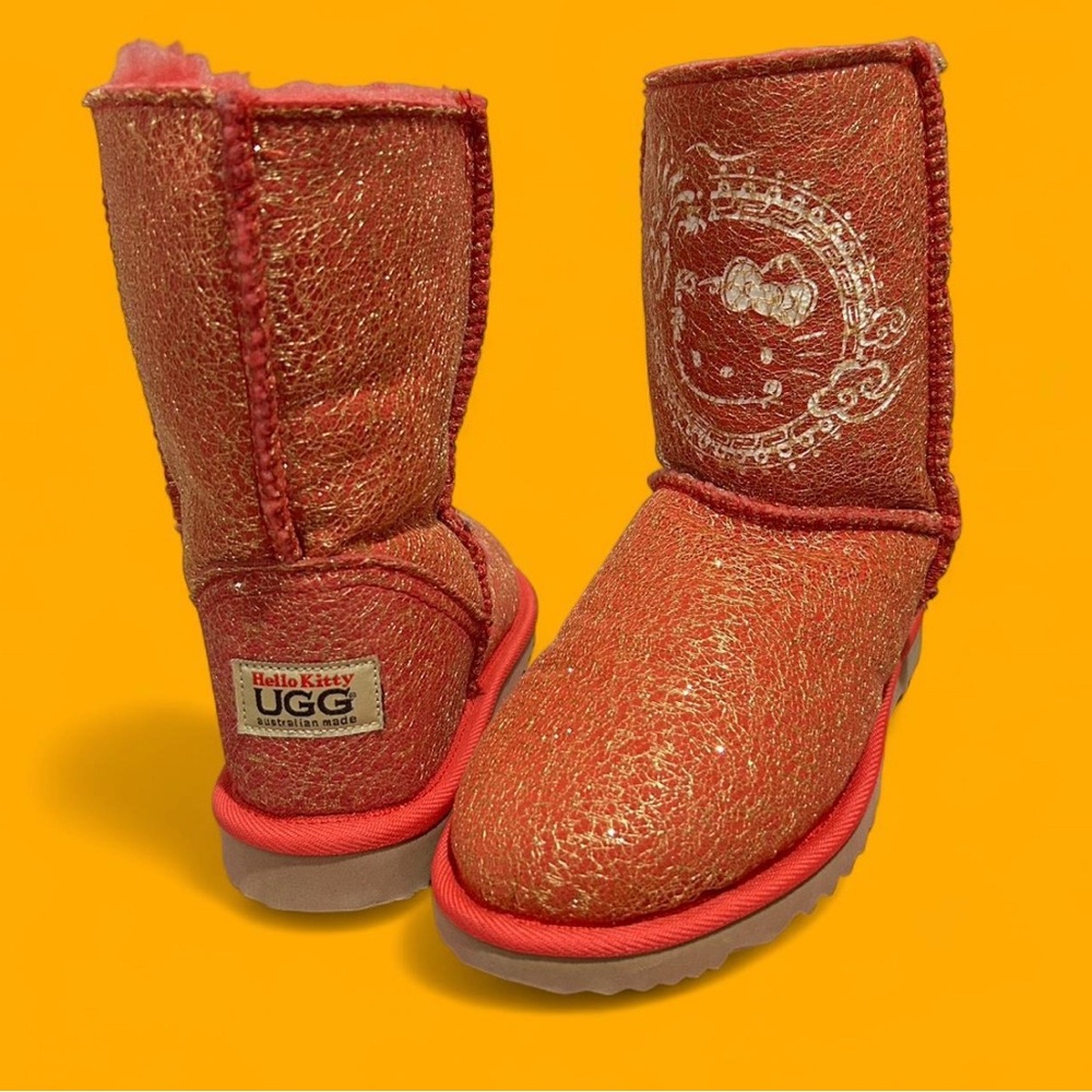 UGG Hello Kitty Red and Gold Boots